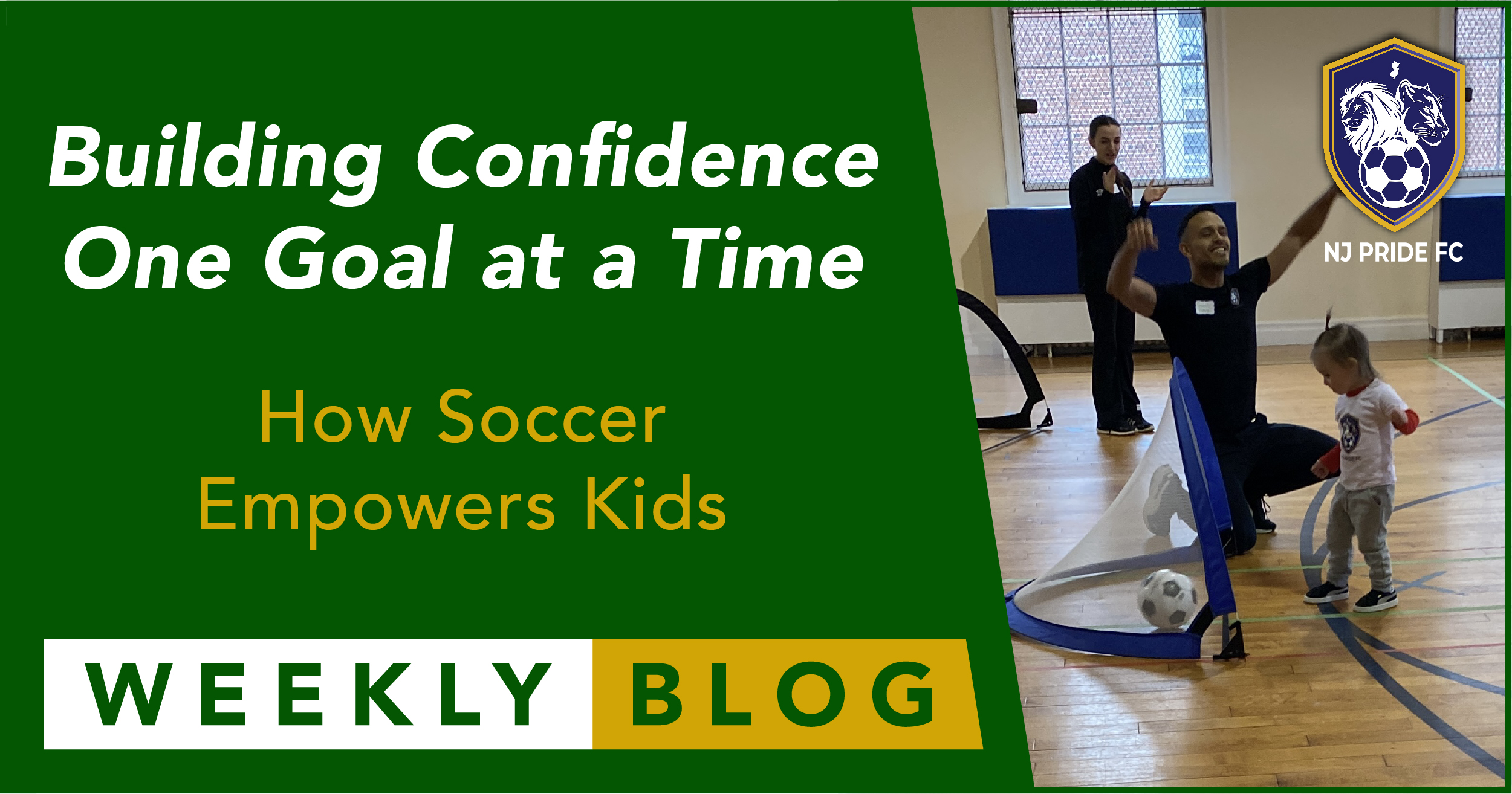 Young soccer player celebrating a goal during practice, building confidence and teamwork on the field.